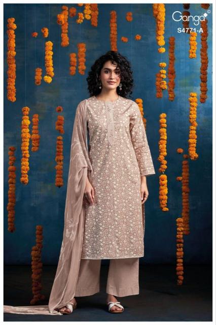 Ganga czarina 4771 cotton dress materials wholesale in tirupur